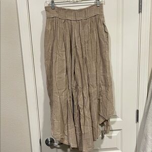 Free People Beige Striped Women's Maxi wide leg pants.